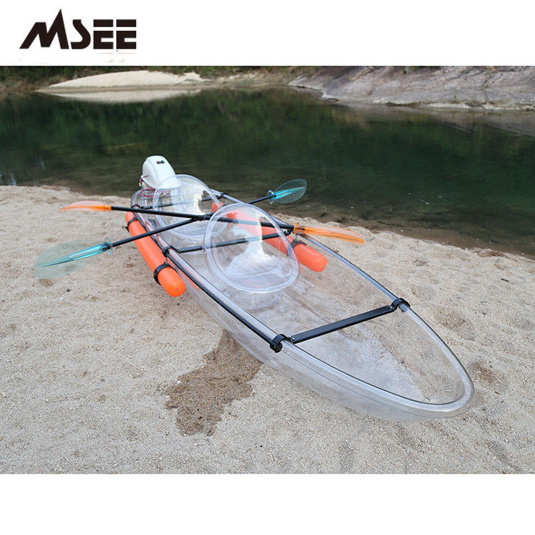 Phụ kiện miễn phí rõ ràng nhựa chèo thuyền kayak Polycarbonate Glass Thuyền với động cơ nhà cung cấp