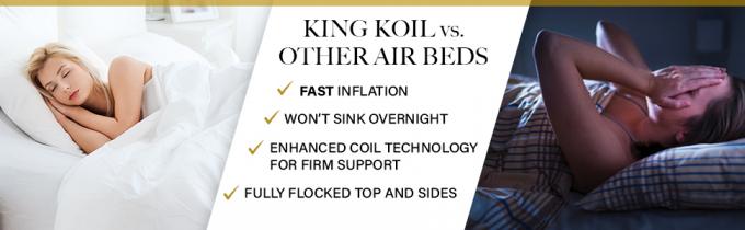 vua koil nữ hoàng kích thước sang trọng nâng cao giường hơi bơm hơi với máy bơm thổi lên giường nệm không khí